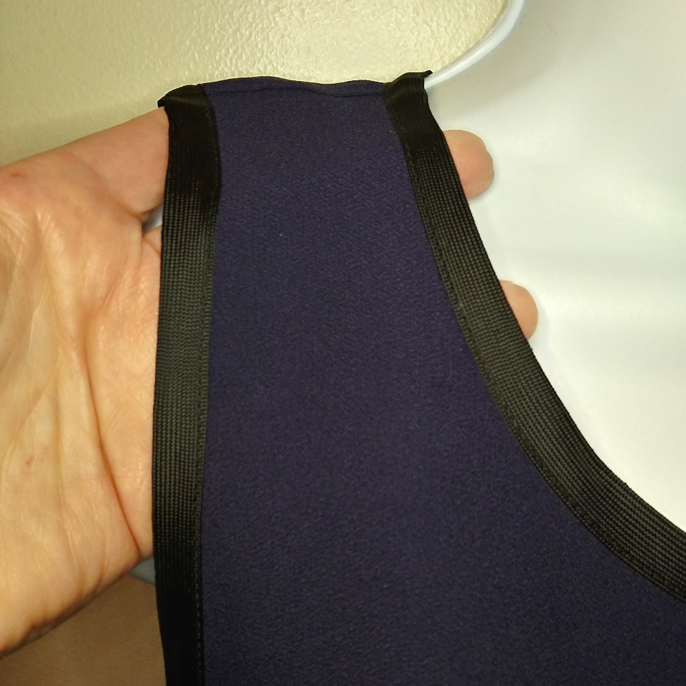Vintage 1980's Saint Laurent Black Cropped Tuxedo Jacket & Navy Camisole Top - Picture 7 of 14